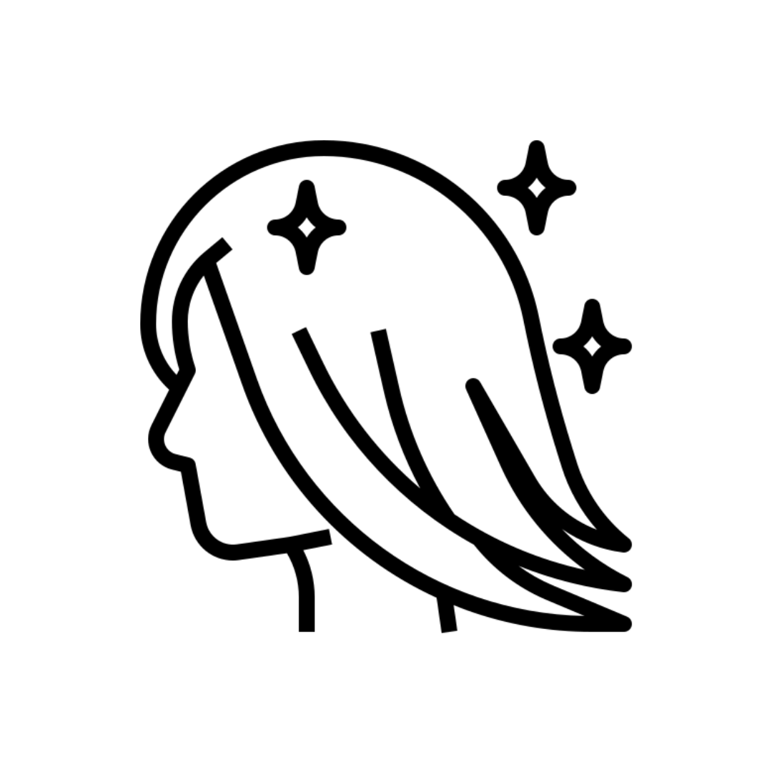 <p>Cabello brillante y saludable</p>